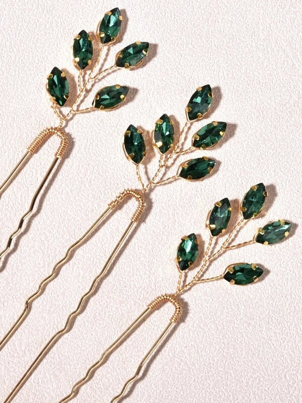 Lot de 3 pinces à cheveux en strass