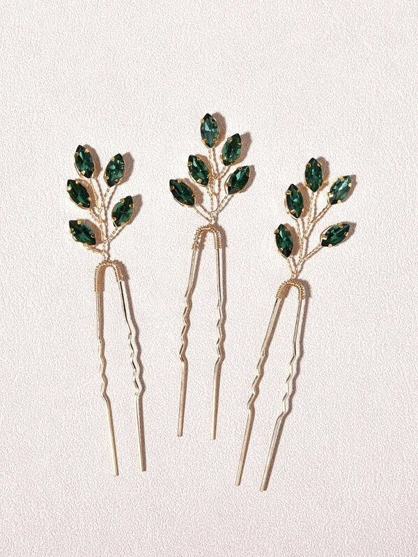 Lot de 3 pinces à cheveux en strass
