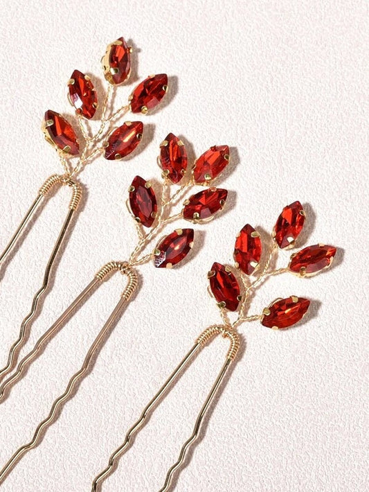 3Pcs Set Rhinestone Hair Clips