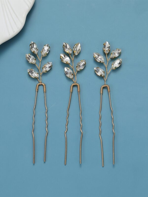 Lot de 3 pinces à cheveux en strass