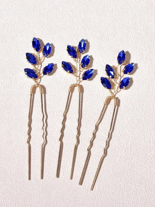 Lot de 3 pinces à cheveux en strass