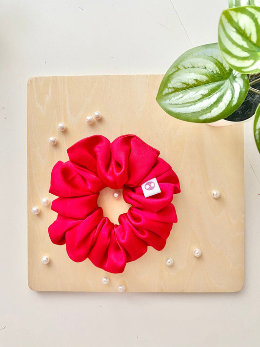 Red Silk Scrunchie