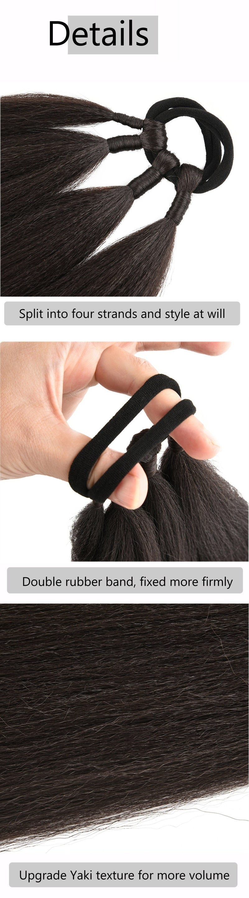 Extension de cheveux enroulée de 26 pouces