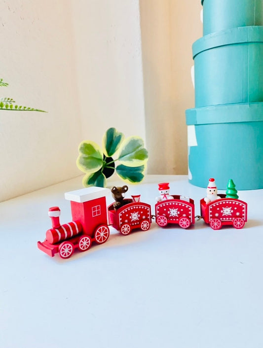 Wooden Christmas Train: Holiday Tabletop Decor