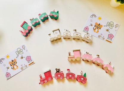 Wooden Christmas Train: Holiday Tabletop Decor