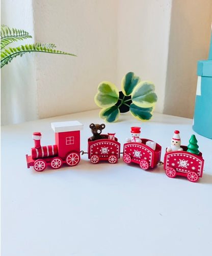 Wooden Christmas Train: Holiday Tabletop Decor
