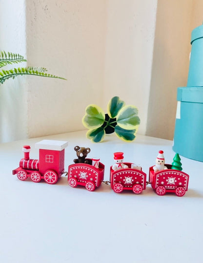 Wooden Christmas Train: Holiday Tabletop Decor