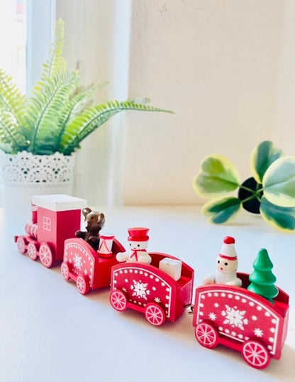 Wooden Christmas Train: Holiday Tabletop Decor