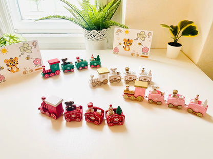 Wooden Christmas Train: Holiday Tabletop Decor