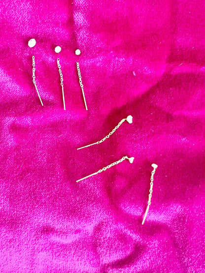 Créoles TASSLES en oxyde de zirconium, lot de 3 pièces pour une oreille, créoles pour femme, plaquées or 18 carats, piercing cartilage, cadeaux pour elle, cadeaux