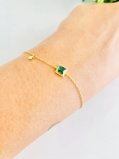 Bracelet en argent 925, taille princesse avec diamants en forme de goutte, bracelet chaîne, plaqué or 18 carats, pour femme, cadeaux pour elle