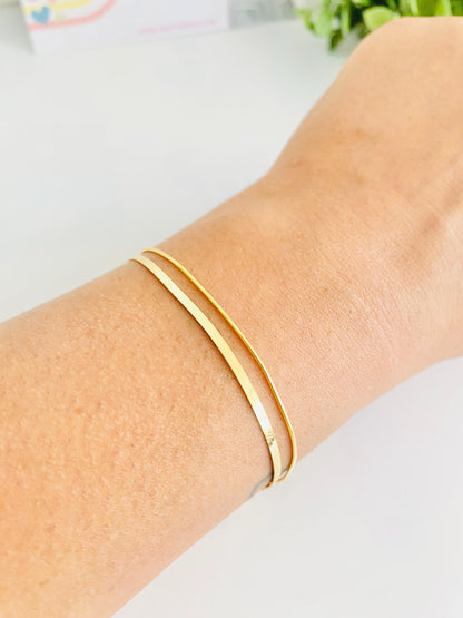 Bracelet double rang, or et argent, bracelet chaîne, argent 925, bracelet pour femme, plaqué or 18 carats, cadeaux pour elle, cadeaux