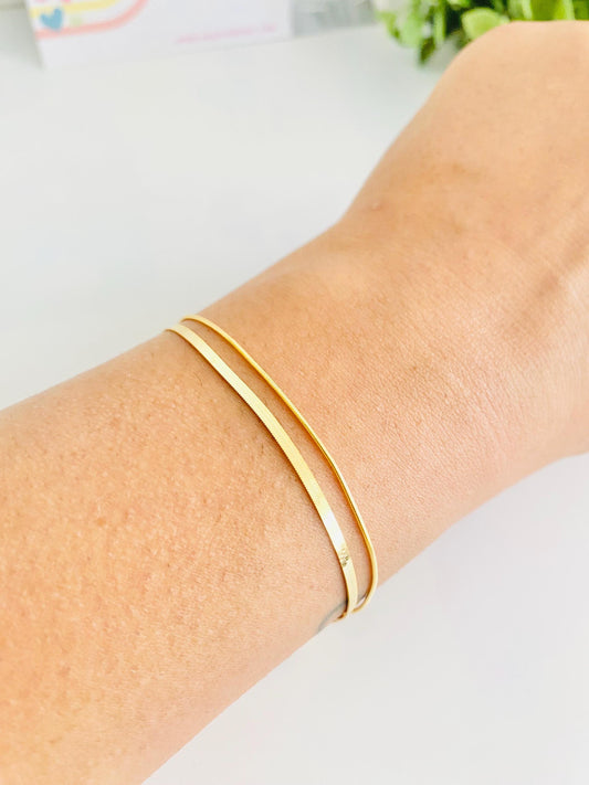 Bracelet double rang, or et argent, bracelet chaîne, argent 925, bracelet pour femme, plaqué or 18 carats, cadeaux pour elle, cadeaux