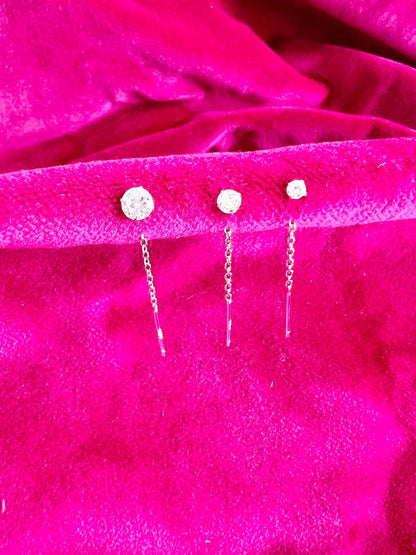Créoles TASSLES en oxyde de zirconium, lot de 3 pièces pour une oreille, créoles pour femme, plaquées or 18 carats, piercing cartilage, cadeaux pour elle, cadeaux