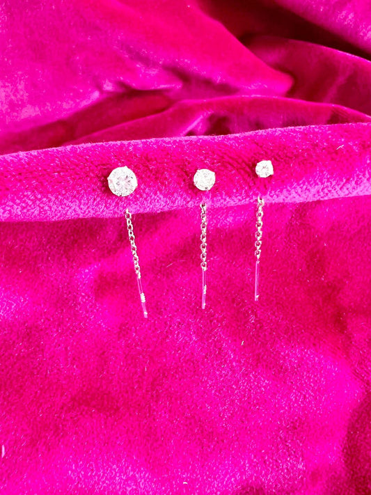 Créoles TASSLES en oxyde de zirconium, lot de 3 pièces pour une oreille, créoles pour femme, plaquées or 18 carats, piercing cartilage, cadeaux pour elle, cadeaux