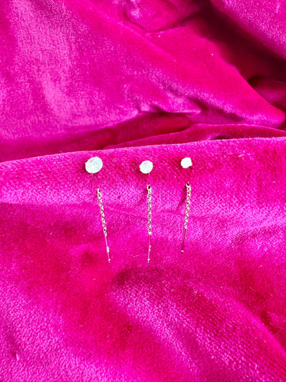 Créoles TASSLES en oxyde de zirconium, lot de 3 pièces pour une oreille, créoles pour femme, plaquées or 18 carats, piercing cartilage, cadeaux pour elle, cadeaux