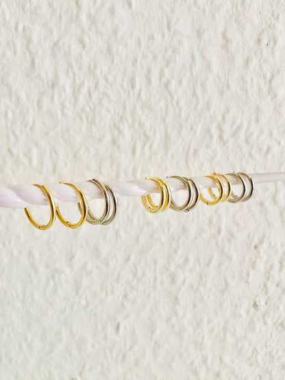 Boucles d'oreilles créoles Huggie BASIC en argent 925 pour femme