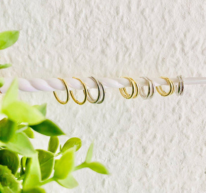 Boucles d'oreilles créoles Huggie BASIC en argent 925 pour femme