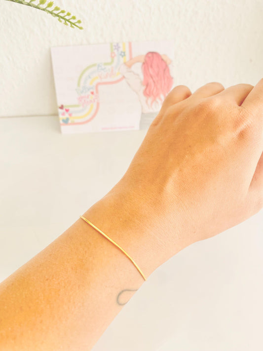 Bracelet minimaliste en or simple couche, argent 925, bracelet pour femme, plaqué or 18 carats, cadeaux pour elle, cadeaux