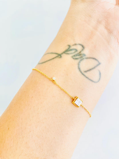 Bracelet en argent 925, taille princesse avec diamants en forme de goutte, bracelet chaîne, plaqué or 18 carats, pour femme, cadeaux pour elle