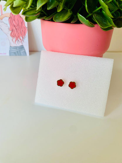 Clous d'oreilles Clover en acier inoxydable plaqué or 18 carats pour femme, clous d'oreilles, piercing au lobe de l'oreille, cadeaux pour elle, cadeaux