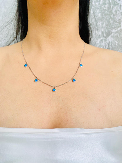 Collier en argent opale JIYA, collier en opale, argent 925, cadeaux uniques, cadeaux élégants et royaux, cadeaux pour elle, cadeaux
