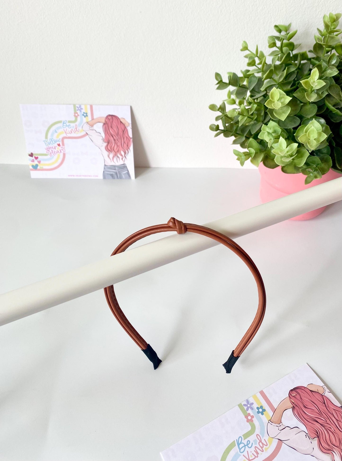 Faux Leather Hairband: Sleek Minimalist Style - HeartInBows