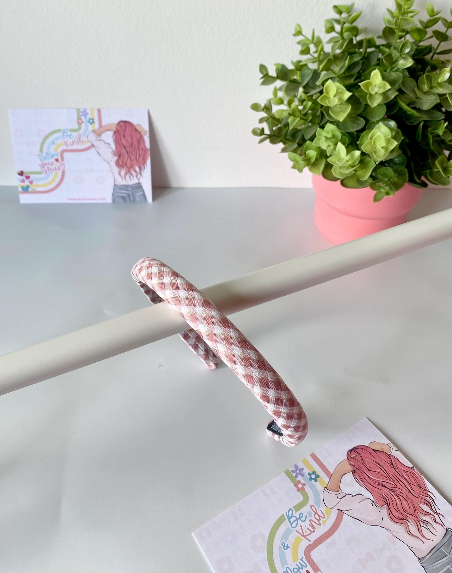 Oxford Pink Padded Hairband: Unisex Thin Headband