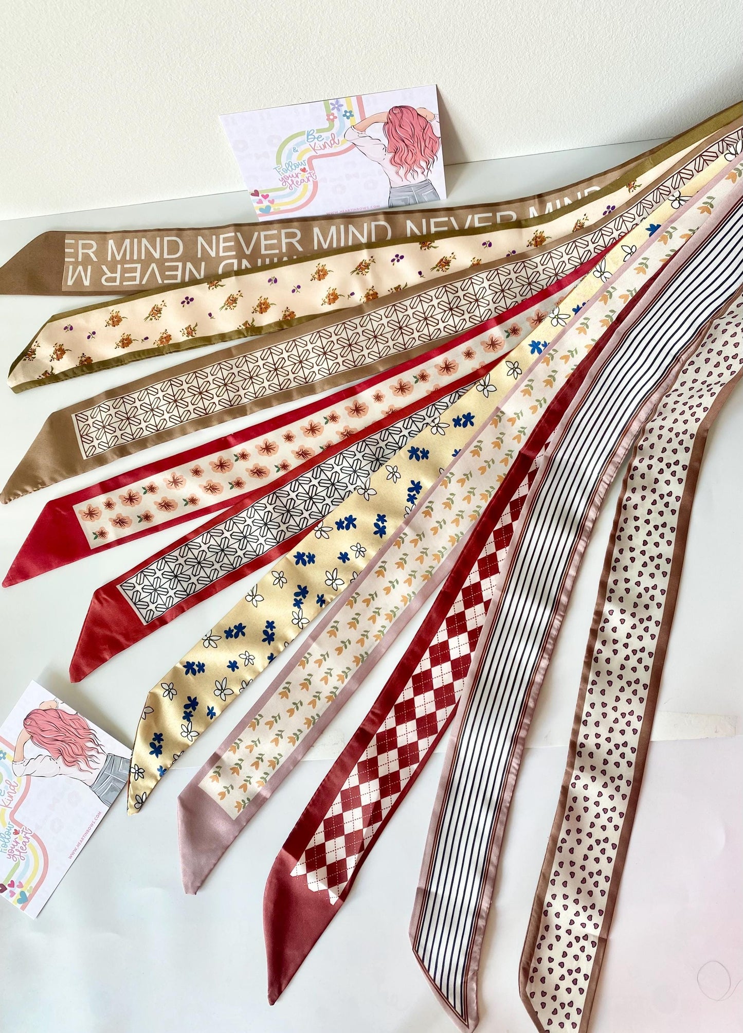 Recycled Fabric Thin Scarf: Multi-Purpose Headscarf, Neck Scarf