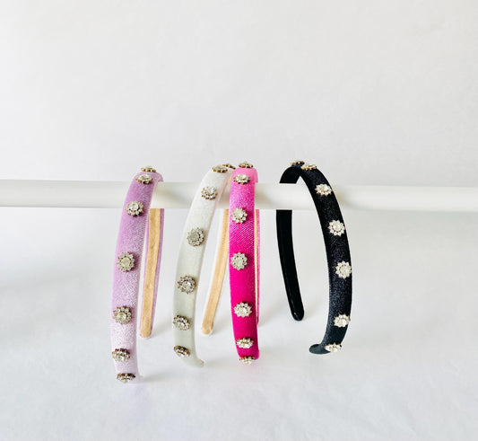 Velvet Studded Padded Hairband: Slim Luxury Headband, Handmade in Berlin