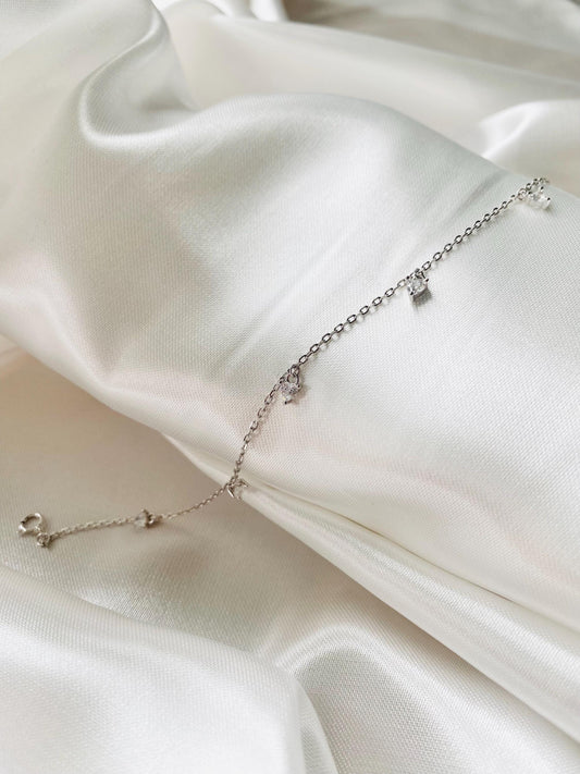 Bracelet en argent Petits Cœurs, Bracelet simple, Argent 925, Bracelet pour femme, Cadeaux pour elle, Cadeaux