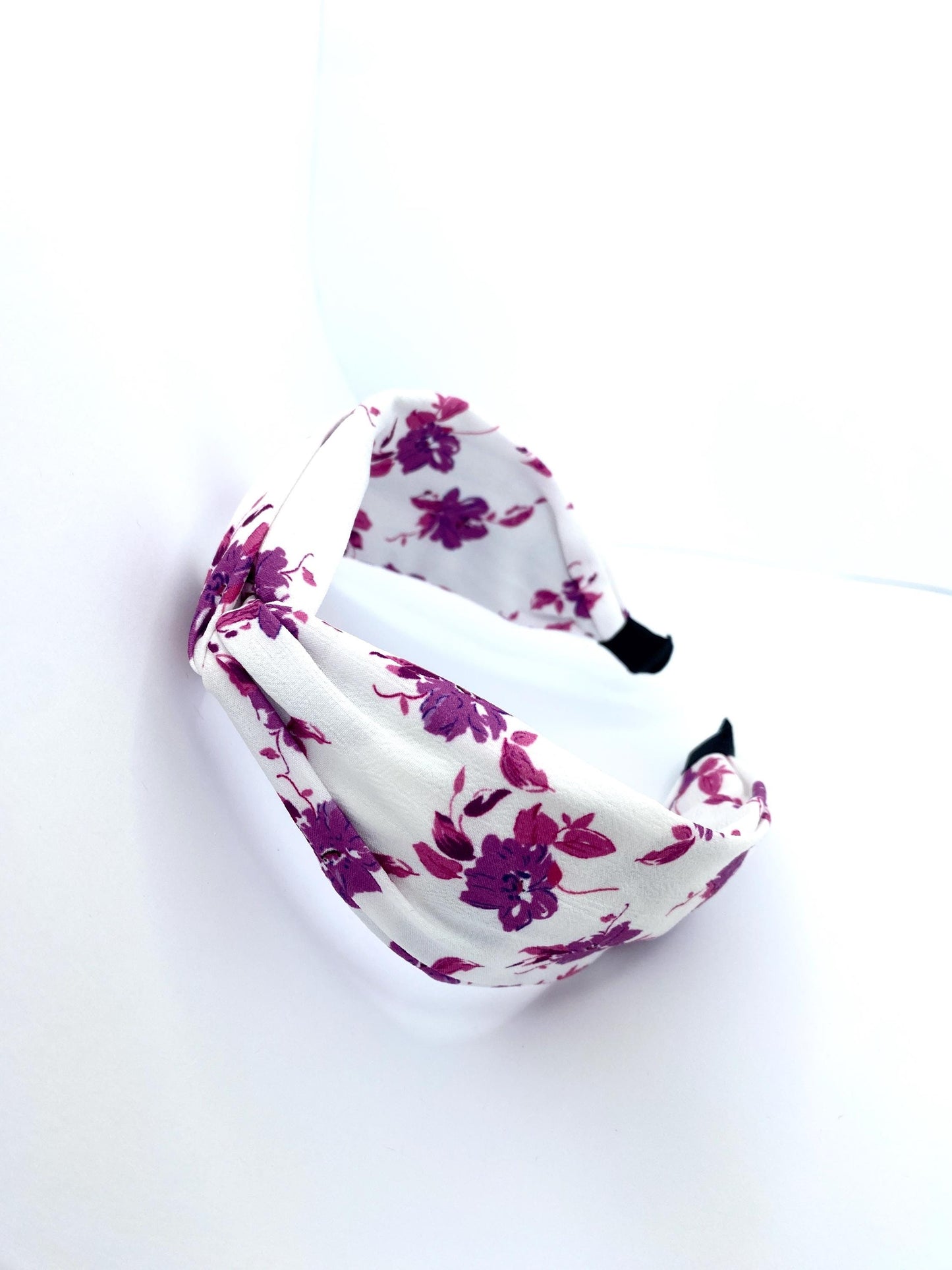Purple Georgette Twisted Wide Headband - Handmade in Berlin