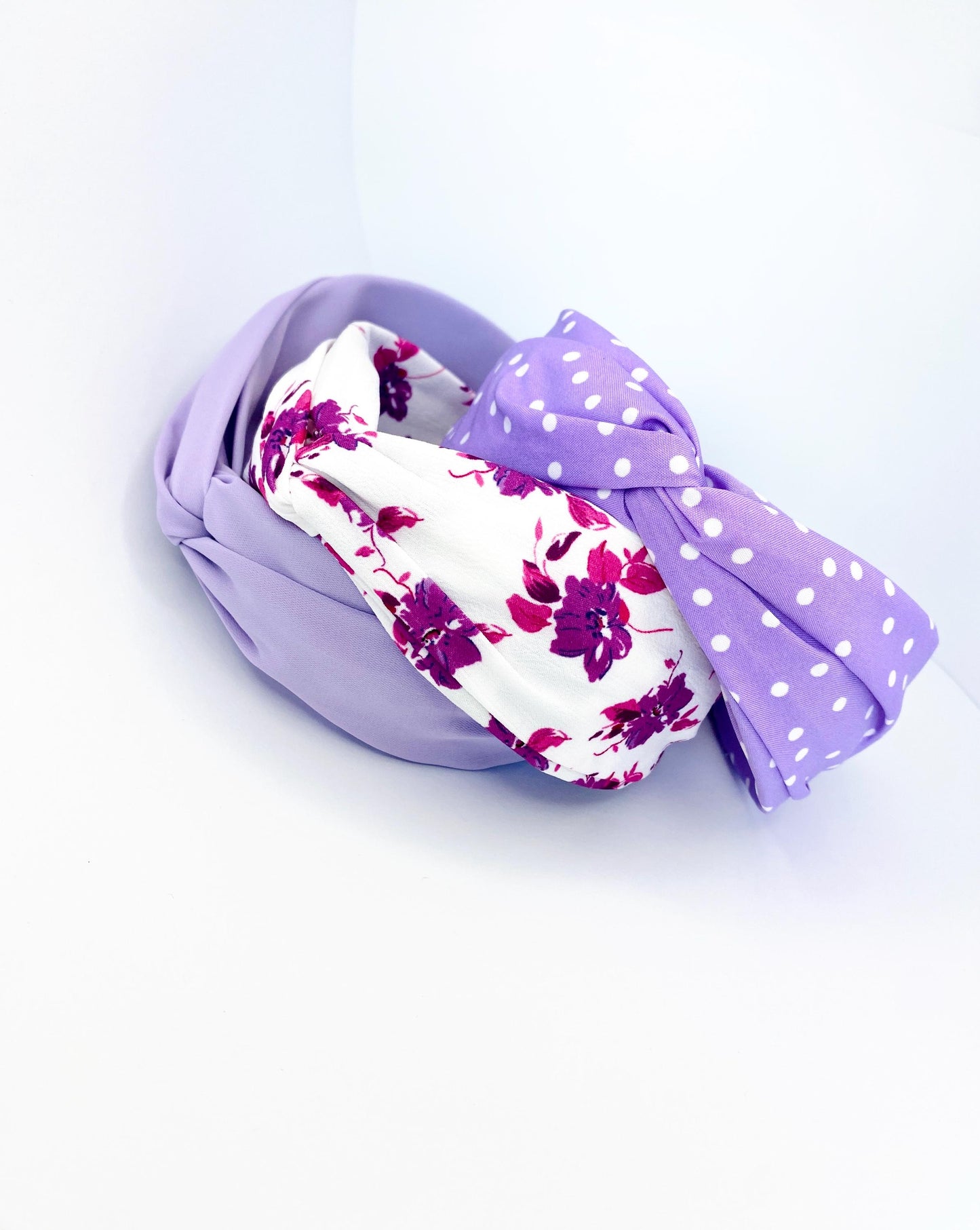 Purple Georgette Twisted Wide Headband - Handmade in Berlin