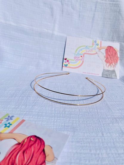 Double Layer Metal Hairband: Silver or Gold, Minimalist Style