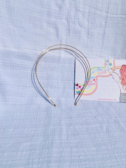 Double Layer Metal Hairband: Silver or Gold, Minimalist Style