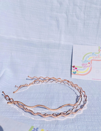 Lot de 3 bandeaux en métal, couleur argent, or et or rose, taille unique, HeartInBows, cadeaux pour tous, bandeaux unisexes, cadeaux