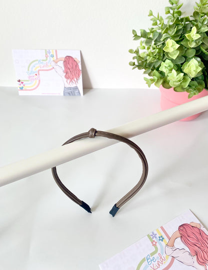 Faux Leather Hairband: Sleek Minimalist Style - HeartInBows