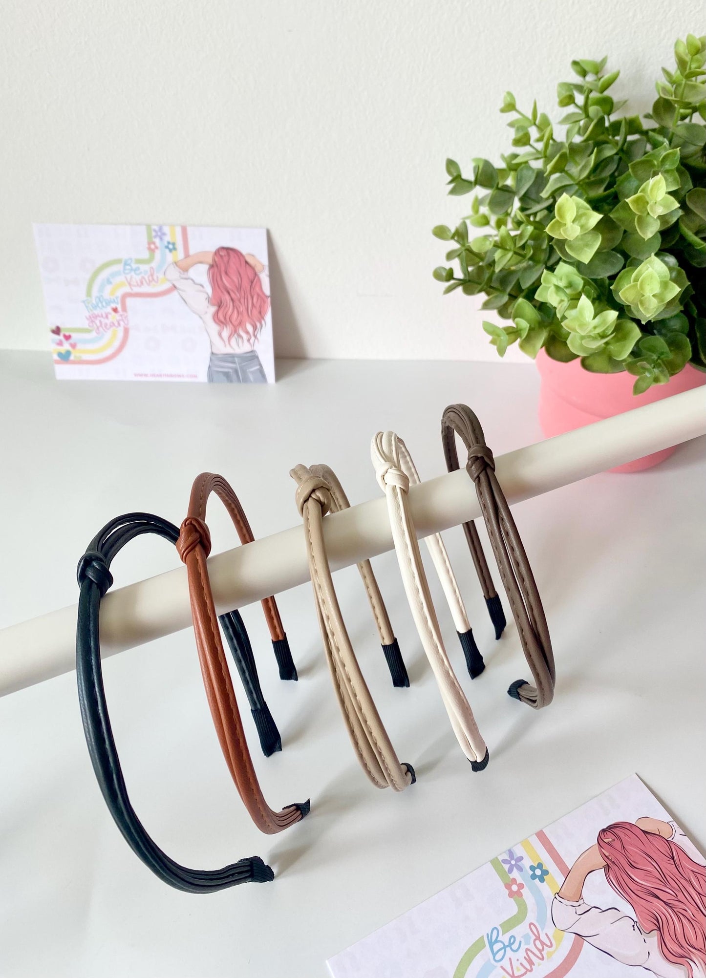 Faux Leather Hairband: Sleek Minimalist Style - HeartInBows