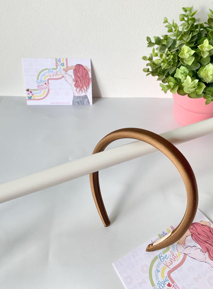 Silk Padded Hairband: Slim Unisex Headband - Heart in Bows