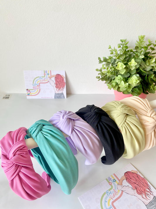 Pastel Knotted Wide Hairband: HeartInBows - 6 Colors