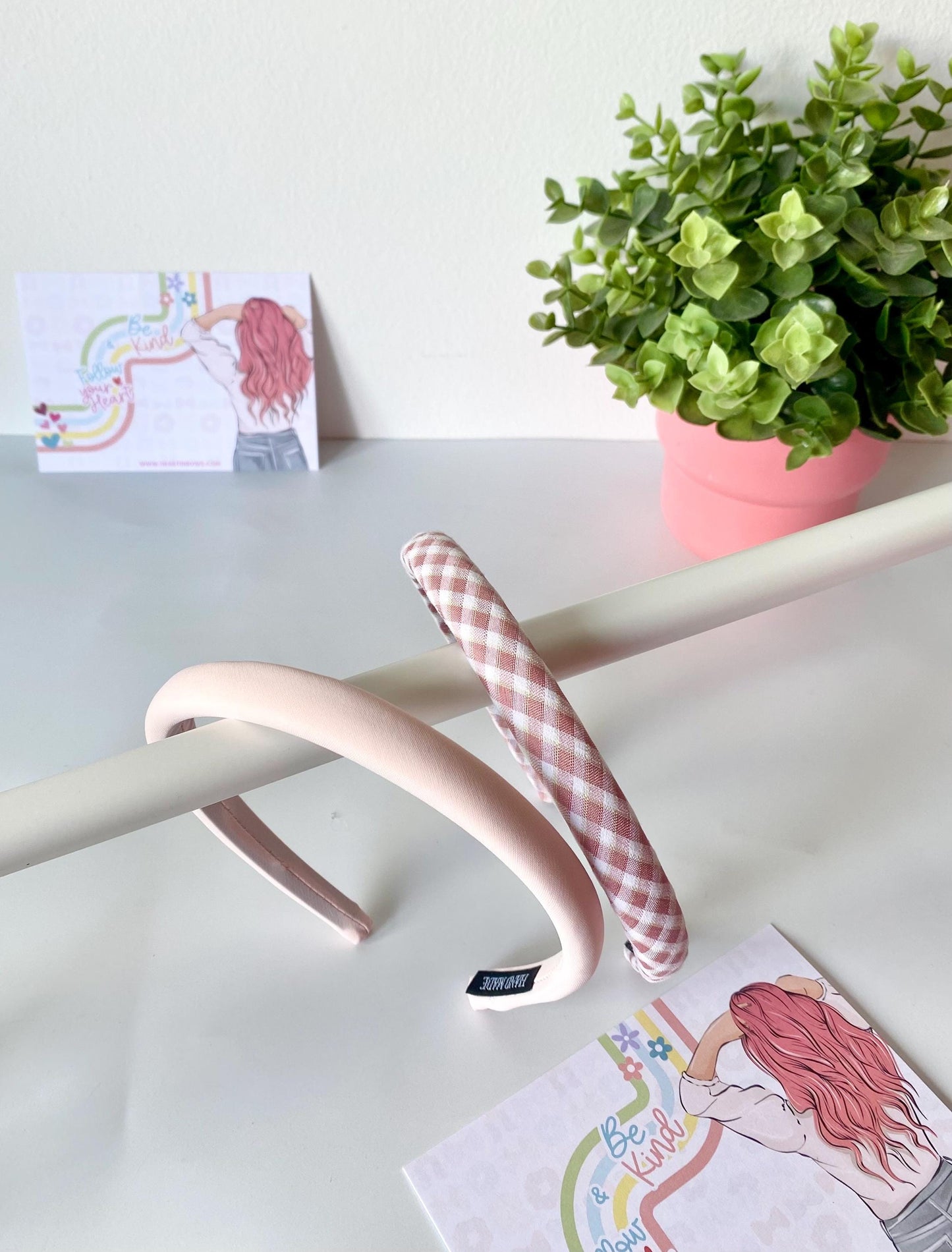 Oxford Pink Padded Hairband: Unisex Thin Headband