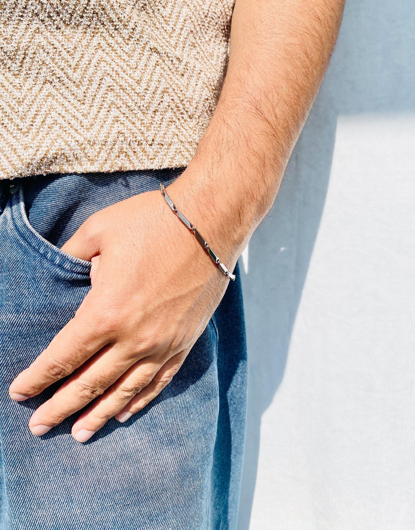 Ash & Alloy Chain Bracelet: 18K Plated Stainless Steel, Unisex