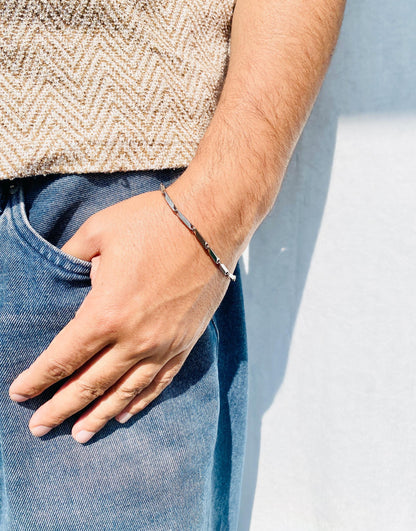 Ash & Alloy Chain Bracelet: 18K Plated Stainless Steel, Unisex
