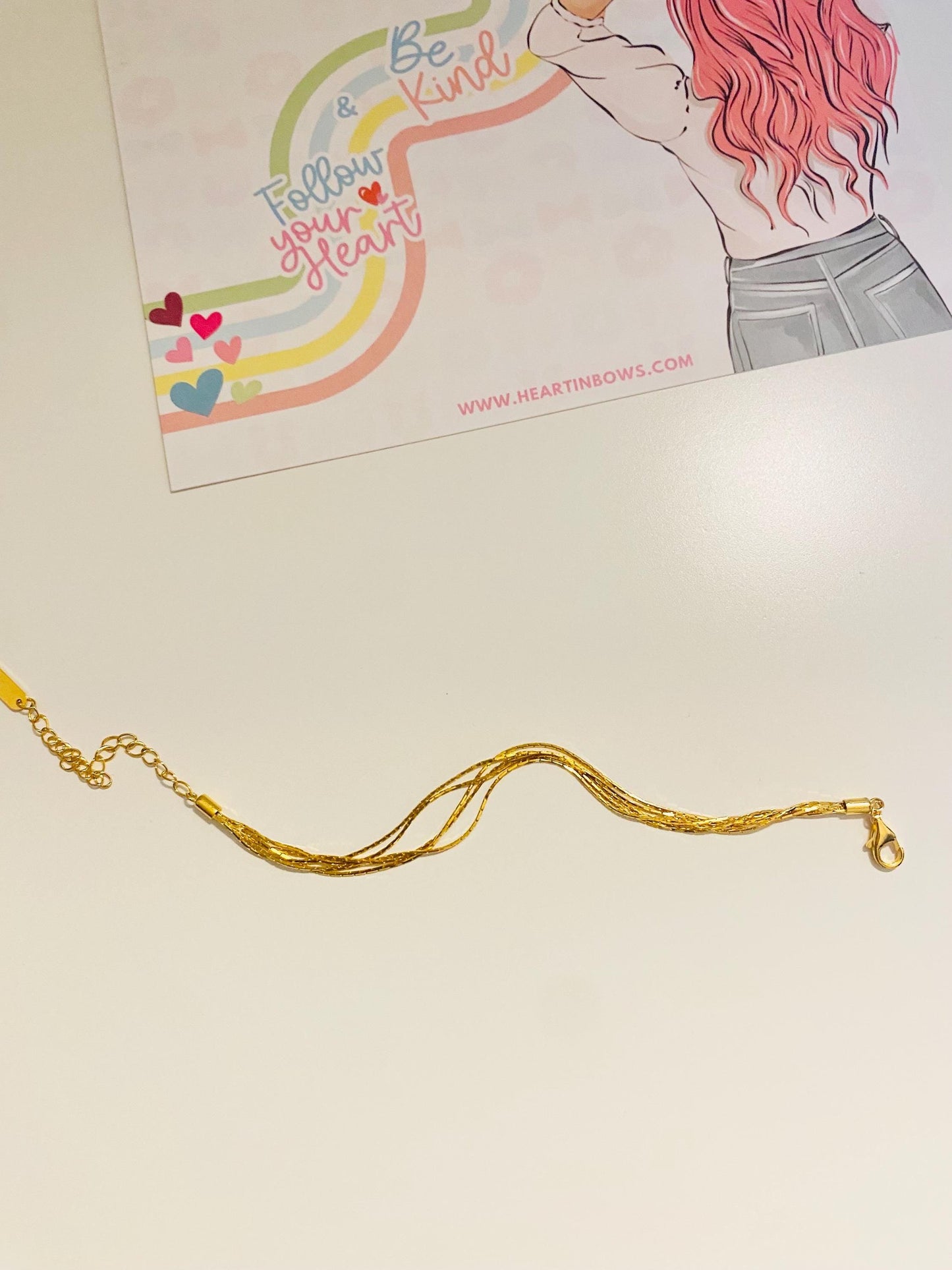 Layered Gold Bracelet: 18K Plated 925 Sterling Silver Chain