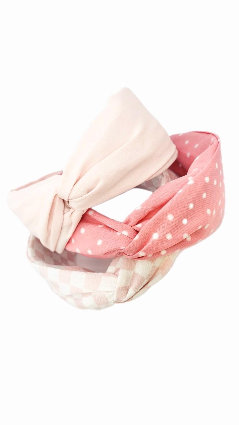 Pink Georgette Twisted Wide Headband - Handmade in Berlin
