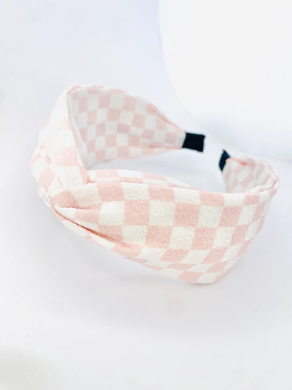 Pink Georgette Twisted Wide Headband - Handmade in Berlin