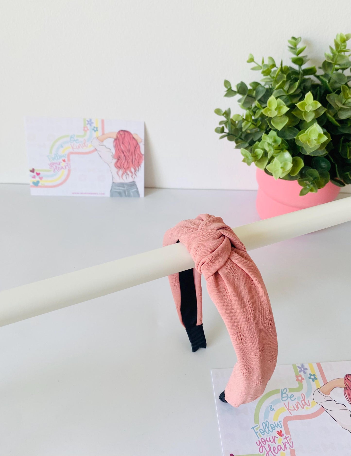 Salmon Knotted Hairband, Available in 3 Colors, One size fits all, HeartInBows, Gifts for all, Unisex Hairbands, Gifts