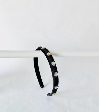 Velvet Studded Padded Hairband: Slim Luxury Headband, Handmade in Berlin