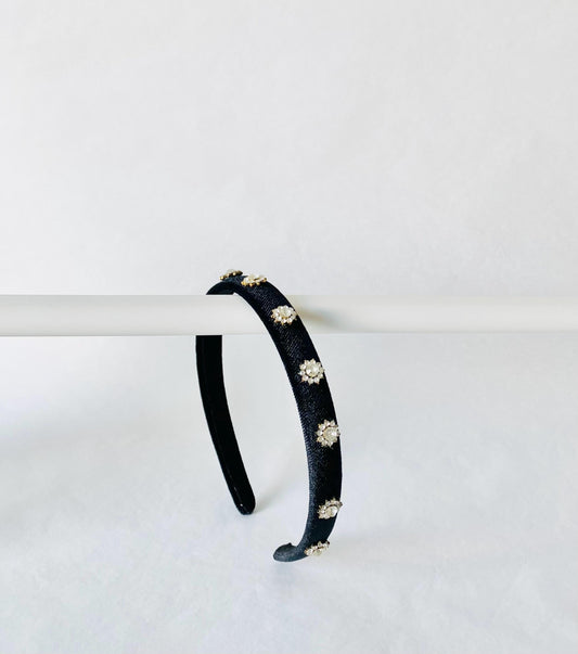 Velvet Studded Padded Hairband: Slim Luxury Headband, Handmade in Berlin
