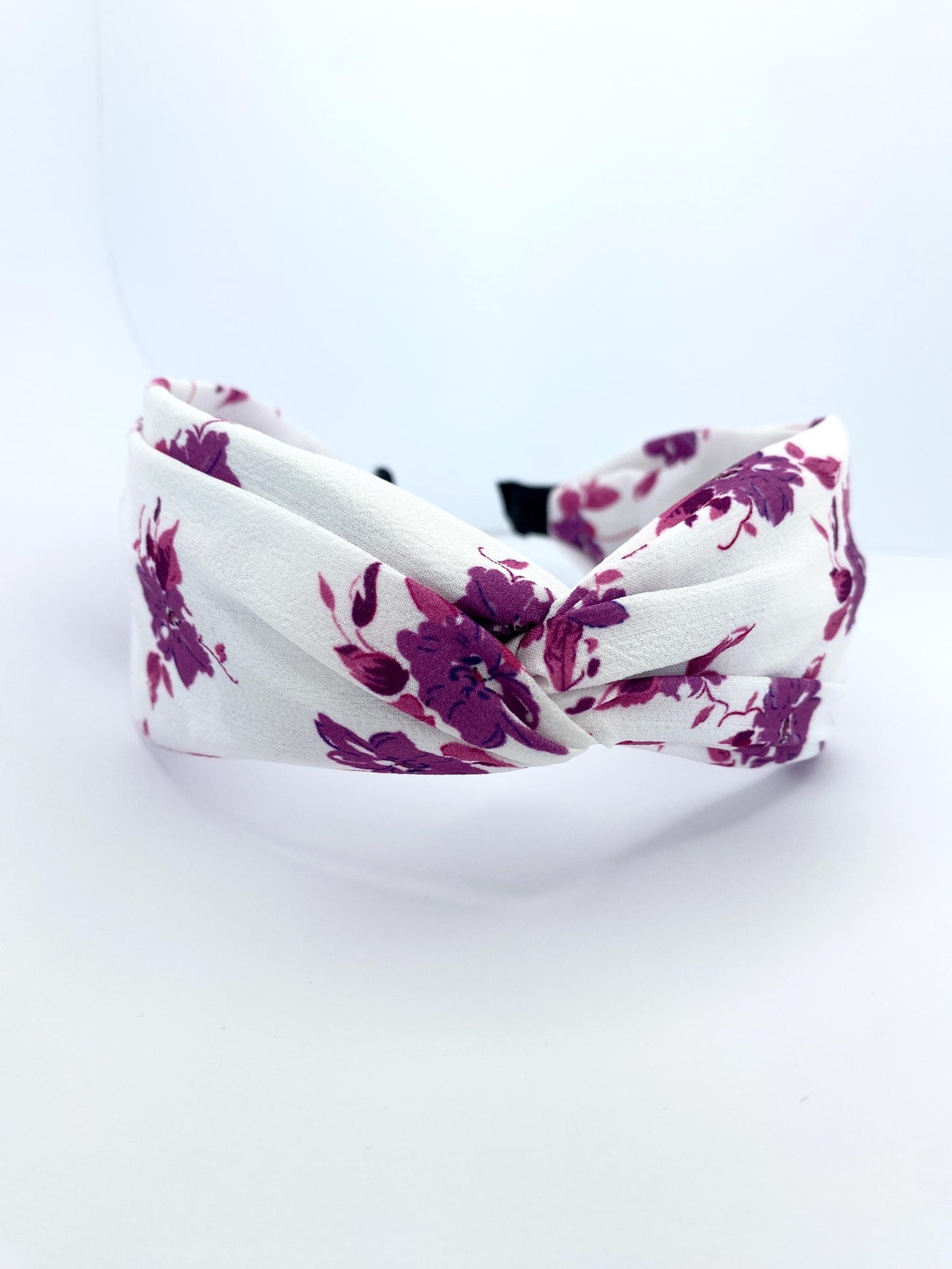 Purple Georgette Twisted Wide Headband - Handmade in Berlin